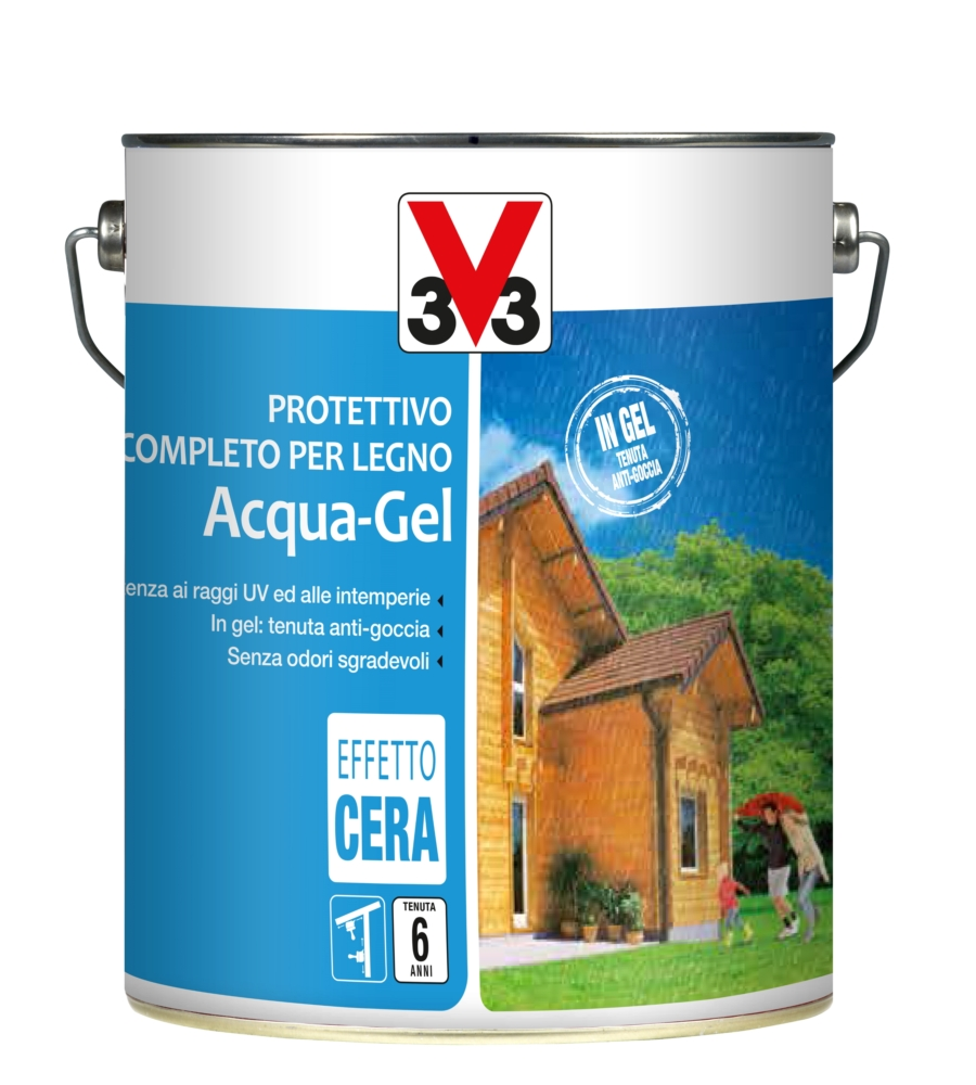 Protettivo completo per legno acqua-gel, colore noce chiaro - 5 litri